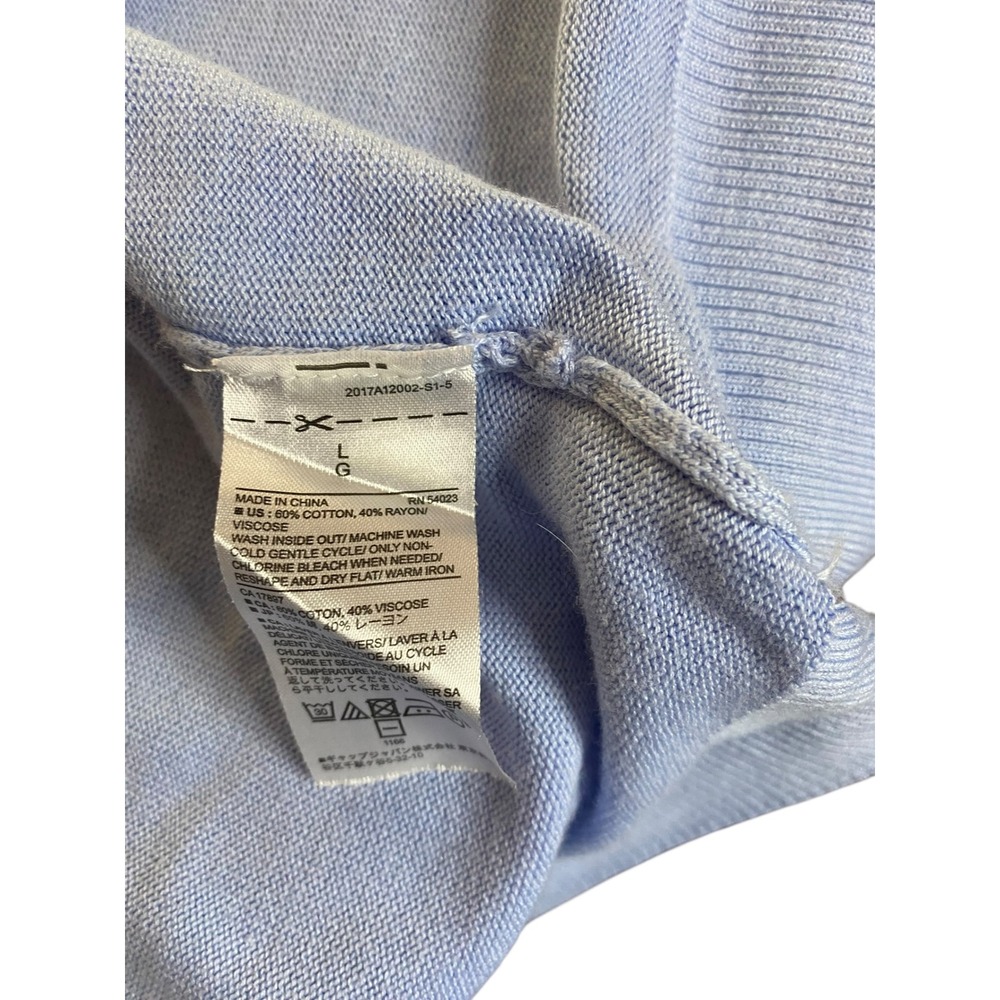 Banana Republic Women Large Blue Open Front Cardigan Cotton Rayon Knit Sweater - Picture 4 of 4